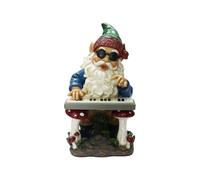 Nature's Mark Rock n Roll Gnome in a Band Palying Keyboard Resin Statue Figurine Home Garden Decorative Accent Décor (10" H)