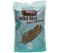 Natures Market King Fisher Mealworms Wild Bird Feed Bag, 1 kg, Transparent