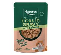 NATURES MENU Cat Bites in Gravy with Salmon | Size: 85g