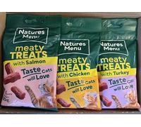 Natures Menu Cat Treats Variety Pack of 3 (Salmon/Turkey/Chicken)