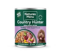 Natures Menu Country Hunter Dog Farm-Reared Turkey with Superfoods Tins 6x600g