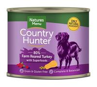 Natures Menu Country Hunter Dog Farm-Reared Turkey with Superfoods Tins 6x600g
