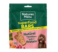 NATURES MENU Dog Superfood Bars Salmon and White Fish Treats 70g