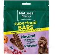 NATURES MENU Dog Superfood Bars Turkey Treats 70g