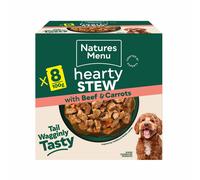 Natures Menu Hearty Stews - Chunks in Gravy Wet food Pouches for Adult Dogs with Beef & Carrots - 8 x 100g