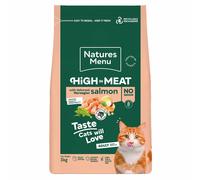 Natures Menu High in Meat - No Grain Dry Food for Adult Cats with Norwegian Salmon - 3kg