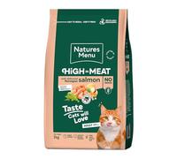 Natures Menu High in Meat - No Grain Dry Food for Adult Cats with Norwegian Salmon - 3kg