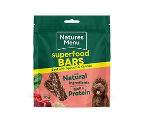 Natures Menu Superfood Bars Beef with Spinach and Quinoa Dog Treat - 70g