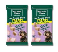 Nature's Menu Turkey (2 x 15g) Freeze-Dried Meat Bites - Training Treats for Dogs