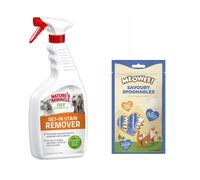 Nature's Miracle Cat Stain and Odour Remover + Meowee Cat Treats Free! * - Set-In Stain and Odour Remover (709ml) + Savoury Spoonables Tuna (8 x 14g)