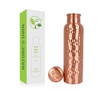 Nature's Own Hammered Copper Water Bottle 1000 ml Water Capacity - Leak Proof Handmade Thermos Flask Ayurveda Water Bottle Limited Stock