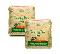 Nature's Own Timothy Hay With Added Carrots Animal Pet Natural Feed - For Rabbit Guinea Pig Chinchilla Hamster & Small Animals - 2 x 1kg