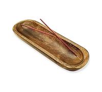 Nature's Own Wooden Incense Holder, Boat Shape Incense Stick Burner, Modern Insence Ash Catcher for Table Decorations & Gifting, Mango Wood Incense Tray for Boho Gifts, Brown Color, 11 x4 X 1.2 Inch