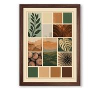 Nature's Palette Study Botanical Framed Wall Art Print A1 (84.1×59.4cm) Walnut, Wall Decor for Living Room, Bedroom, Office & Home, Ready to Hang, Art Gift