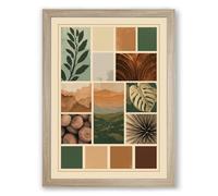 Nature's Palette Study Botanical Framed Wall Art Print A2 (59.4×42cm) Oak, Wall Decor for Living Room, Bedroom, Office & Home, Ready to Hang, Art Gift