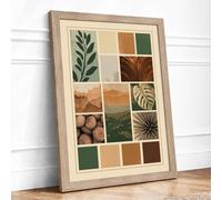 Nature's Palette Study Botanical Framed Wall Art Print A2 Oak
