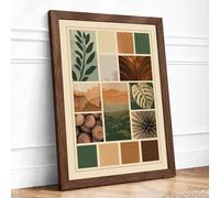 Nature's Palette Study Botanical Framed Wall Art Print A3 Walnut