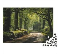 Nature's Pathway Forest Trail Scenery 1000-Piece Puzzle for Adults, 38x26cm/1000pcs, A Quiet Challenge for Solo Leisure Time; Low-dust White Cardboard Pieces