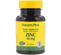 Nature's Plus Zinc 10 mg, Chelated Zinc (Amino Acid Chelate) - 90 Vegetarian Tablets for Immune Support & Free-Radical Defense