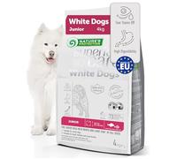 Nature's Protection Superior Care High-Protein Dry Dog Food - Hypoallergenic Dog Food with White Fish & Rice for Junior White Dogs - Omega 3 & 6 - Reduces Tear Stains, Healthy Skin & Coat (4kg)
