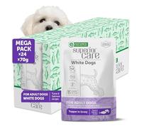 Nature's Protection Superior Care High-Protein Wet Dog Food - Grain Free Hypoallergenic Dog Food with Tuna & Salmon for Adult White Dogs - Omega 3 - Reduces Tear Stains, Healthy Skin & Coat (24 x 70g)