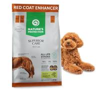 Nature's Protection Superior Care Red Dog Dry Food, Insect & Rice 4kg | Red Coat Enhancing, For All Life Stages & All Breeds, Large Kibble, With Krill, No Added Wheat, 78% Animal Protein