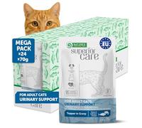 Nature's Protection Superior Care Wet Cat Food, Tuna & Salmon 24x 70g | Soft Topper in Juicy Gravy, Everyday Feeding, Indoor Adult Cats, Urinary Support, 24 Pouches