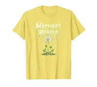 Nature's Rebels: Dandelion Weeds Botanical Art T-Shirt, Men, Lemon, L