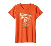 Nature's Rebels: Dandelion Weeds Botanical Art T-Shirt, Women, Orange, XXL