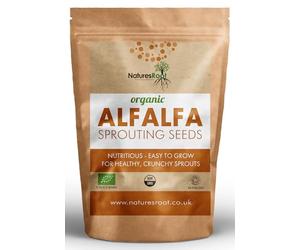 Natures Root Organic Alfalfa Seeds 250 g - Certified Organic by The Soil Association