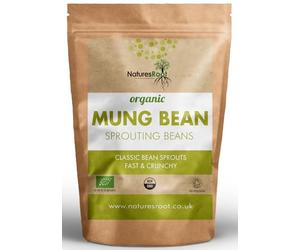 Natures Root Organic Mung Bean Sprouting Seeds 1kg - Superfood | Non GMO | Microgreen Sprouts | Garden Planting | Vegetable Gardening
