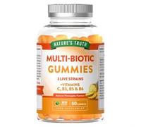 Nature's Truth Multi-Biotic 3 Live Strains + Vits C B3 B5 & B6 60 Gummies
