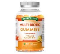 Nature's Truth Multi-Biotic 3 Live Strains + Vits C B3 B5 & B6 60 Gummies