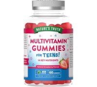 Nature's Truth Teens Multivitamin - 60 Vegan Gummies - Strawberry Flavour in Clear | Size: Pack of 60 Nature's Truth Clear Pack of 60