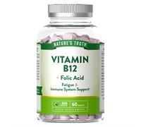 Nature's Truth Vitamin B12 with Folic Acid - 60 Vegan Tablets - Fatigue and Immune System Support