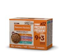 12 x 70g/85g Nature's Variety Wet Cat Food - 8 + 4 Free! * - Bites in Gravy Mixed Pack (4 Varieties) (12 x 85g)