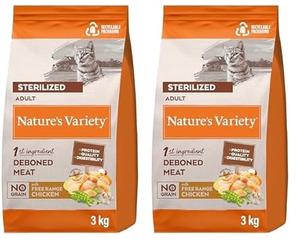 Nature's Variety SELECTED ADULT STERILIZED FREE RANGE CHICKEN 1x3kg (Pack of 2)