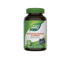 Nature's Way Ashwagandha Gummies - 125mg per Serving, Natural Berry Flavour, May Support Stress, Helps to Support Emotional Balance & Wellbeing, Indian Ginseng, Suitable for Vegetarians - 90 Gummies