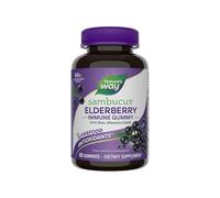 Nature's Way - Sambucus Elderberry - 3200 mg per Serving - Immune Support - with Vitamin C and Zinc - Gluten Free - Suitable for Vegetarians - 60 Gummies