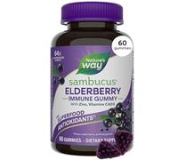 Nature's Way - Sambucus Elderberry - 3200 mg per Serving - Immune Support - with Vitamin C and Zinc - Gluten Free - Suitable for Vegetarians - 60 Gummies