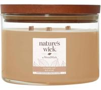 Nature's Wick Golden Hay 3 Wick Candle | Rich & Earthy Fragrance That Evokes Feelings of Peace & Tranquility | Patented Crackling Sound Like a Winter Log Fire | Large Jar, 65 Hour Burn Time, 433g