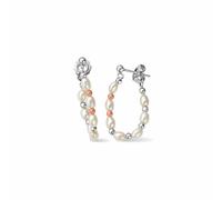 Nature's Wonder Sterling Silver Beachcomber Hoop Earrings with Pearls Clogau Metallics One Size