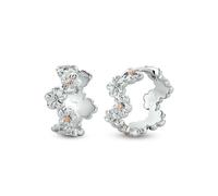 Nature's Wonder Sterling Silver Forget-Me-Not Huggie Hoop Earrings Clogau Metallics One Size