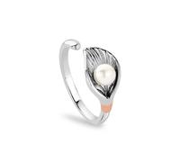 Nature's Wonder Sterling Silver Oyster Shell Ring with Pearl Clogau Metallics T