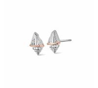 Nature's Wonder Sterling Silver Seashell Stud Earrings with Topaz Standard