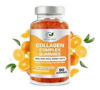 Natures Zest Collagen Complex 500mg Gummies with Biotin | Enriched Vitamin C & E, Supports Hair, Skin & Nails, Natural Orange Flavour, 90 Count