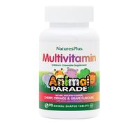 NaturesPlus Animal Parade Children's Multivitamin - Natural Assorted, Cherry, Orange, and Grape Flavours, Chewable Animal Shaped Tablets -