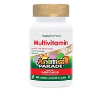 NaturesPlus Animal Parade Gold Kids' Multivitamin Natural Cherry Flavour - Chewable Vitamins, Superfoods and Probiotics - Vegan, Gluten Free - 60 Animal Shaped Chewable Tablets