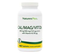 NaturesPlus Calcium Magnesium Vitamin D3 K2 Supplement - Bone, Teeth & Muscle Function Support - High Absorption, Vegan, Gluten Free - 180 Tablets