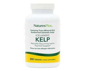 NaturesPlus Geothermal Icelandic Kelp - Natural Iodine Supplement Rich in Trace Minerals - Thyroid, Energy and Metabolism, Skin, Cognitive Function - 300 Tablets, 300 Servings